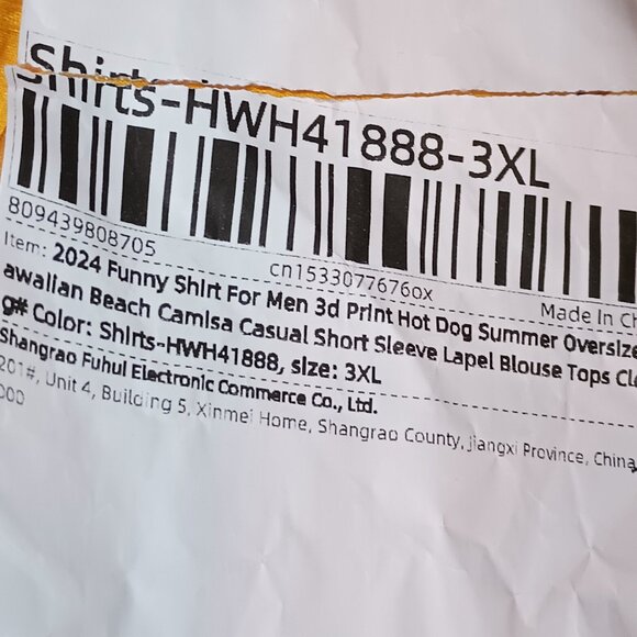 NEW Men 3D Print Funny Food Hot Dog Button Up Shirt 3X - Picture 4 of 5